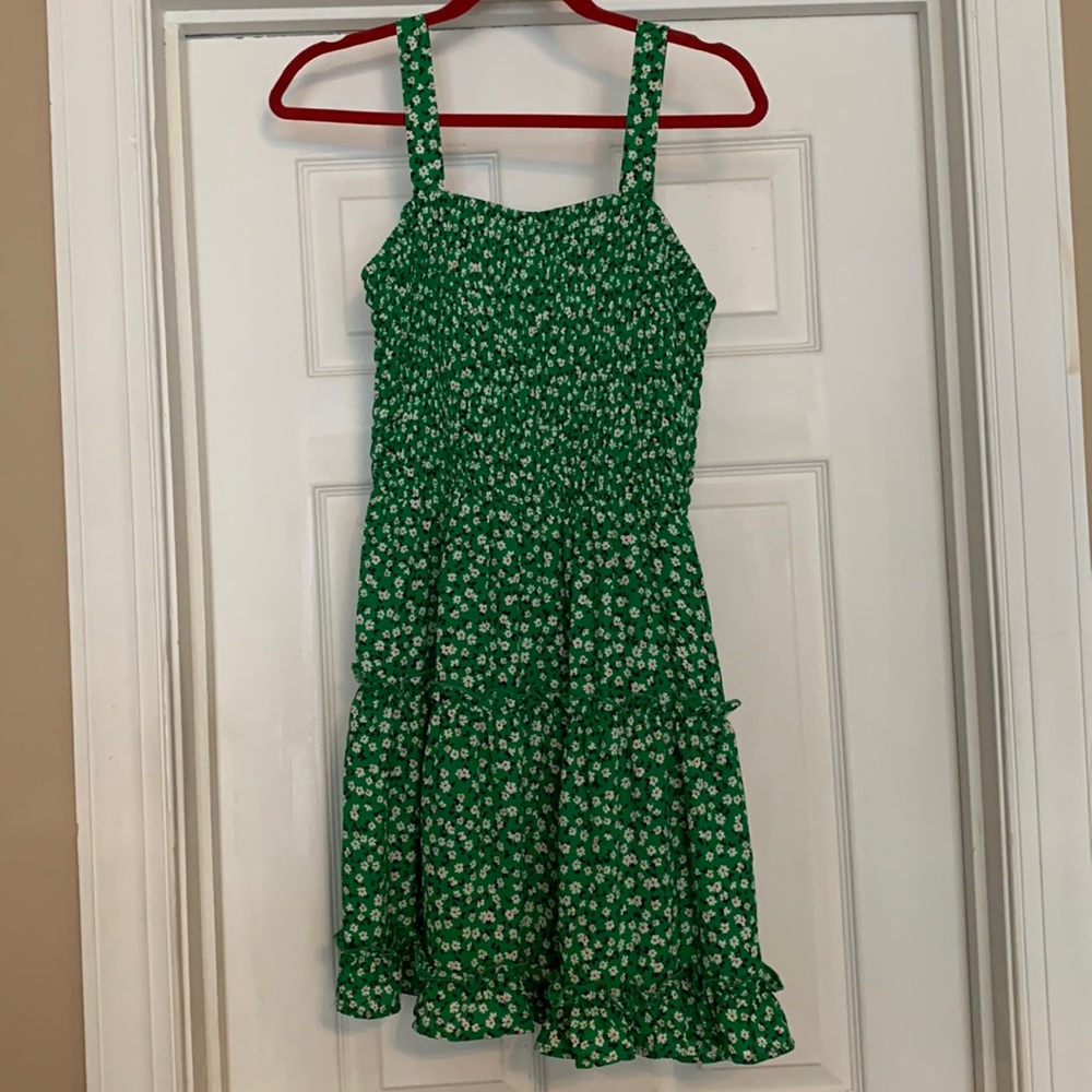 Green floral dress
